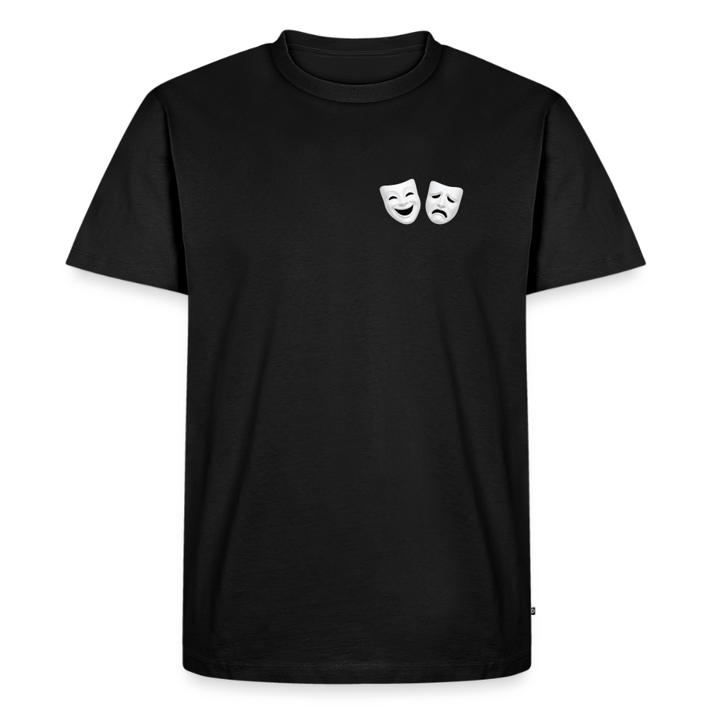 Tshirt Kunde Schule weiße Maske schiefe Schrift - Schwarz