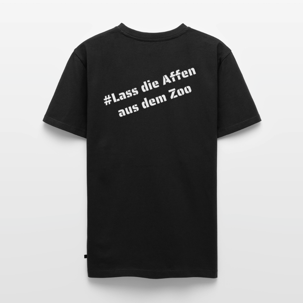 Tshirt Kunde Schule weiße Maske schiefe Schrift - Schwarz