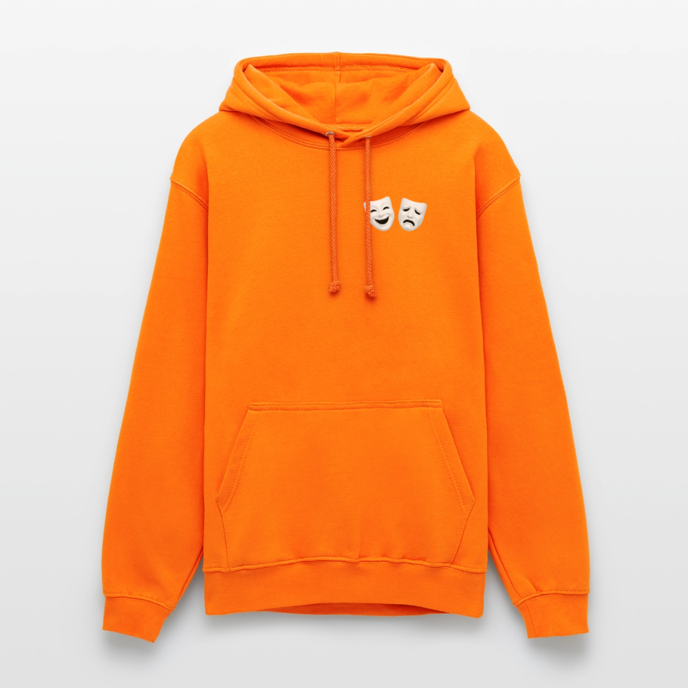 Hoodie Kunde Schule weiße Maske schiefe Schrift - Orange
