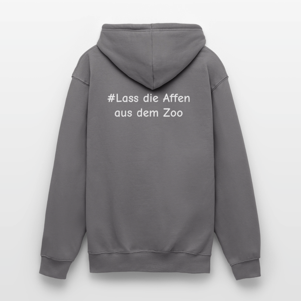 Hoodie Kunde Schule Bunte Maske gerade Schrift - Mittelgrau