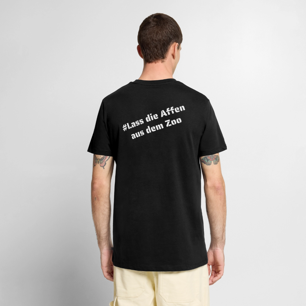 Tshirt Kunde Schule weiße Maske schiefe Schrift - Schwarz