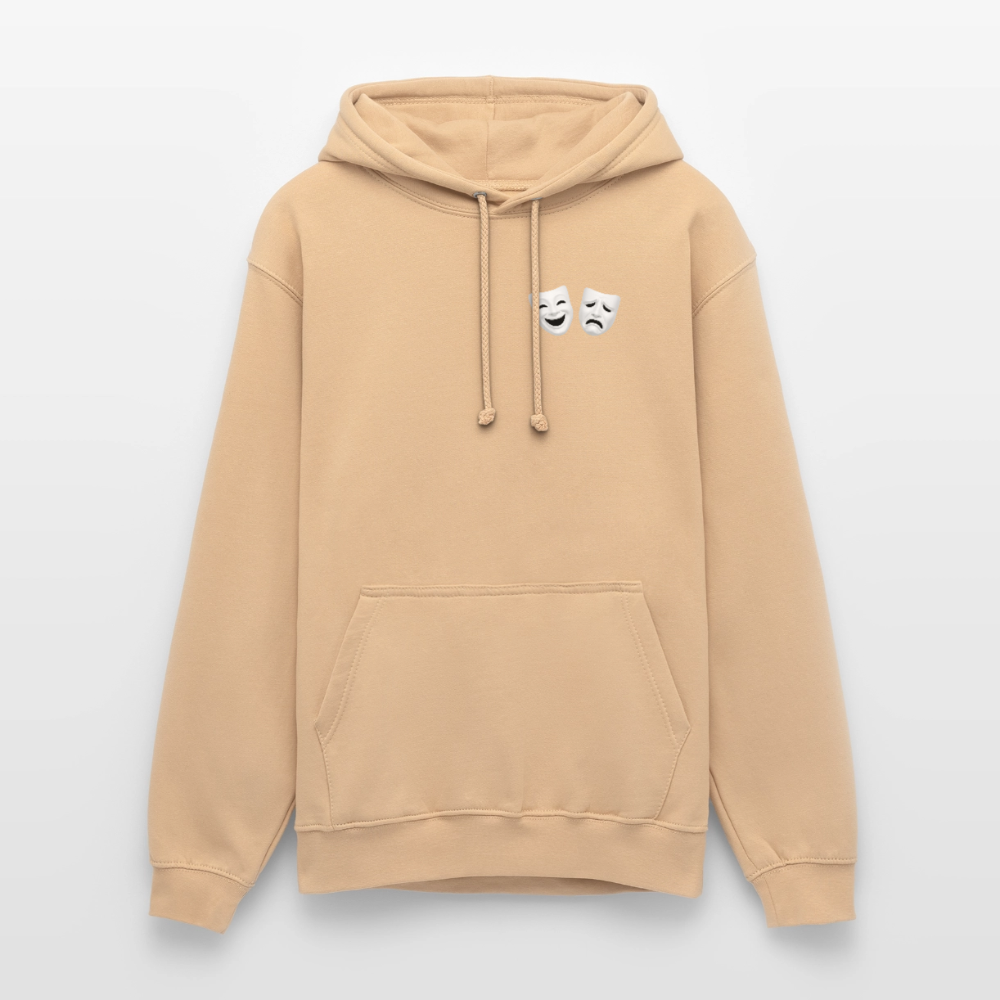 Hoodie Kunde Schule weiße Maske schiefe Schrift - Pfirsich