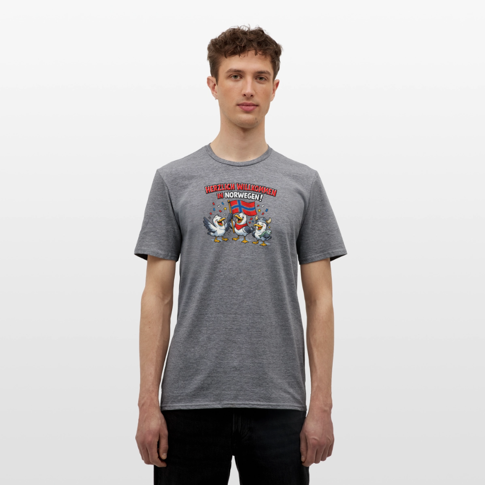 SSW2733 Tshirt Herzlich Willkommen in Norwegen - Graphit meliert