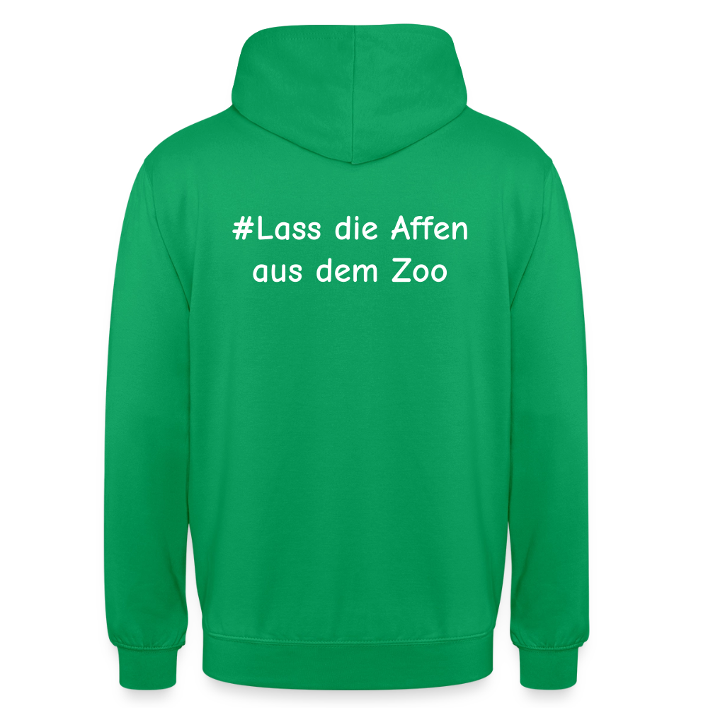 Hoodie Kunde Schule Bunte Maske gerade Schrift - Kelly Green