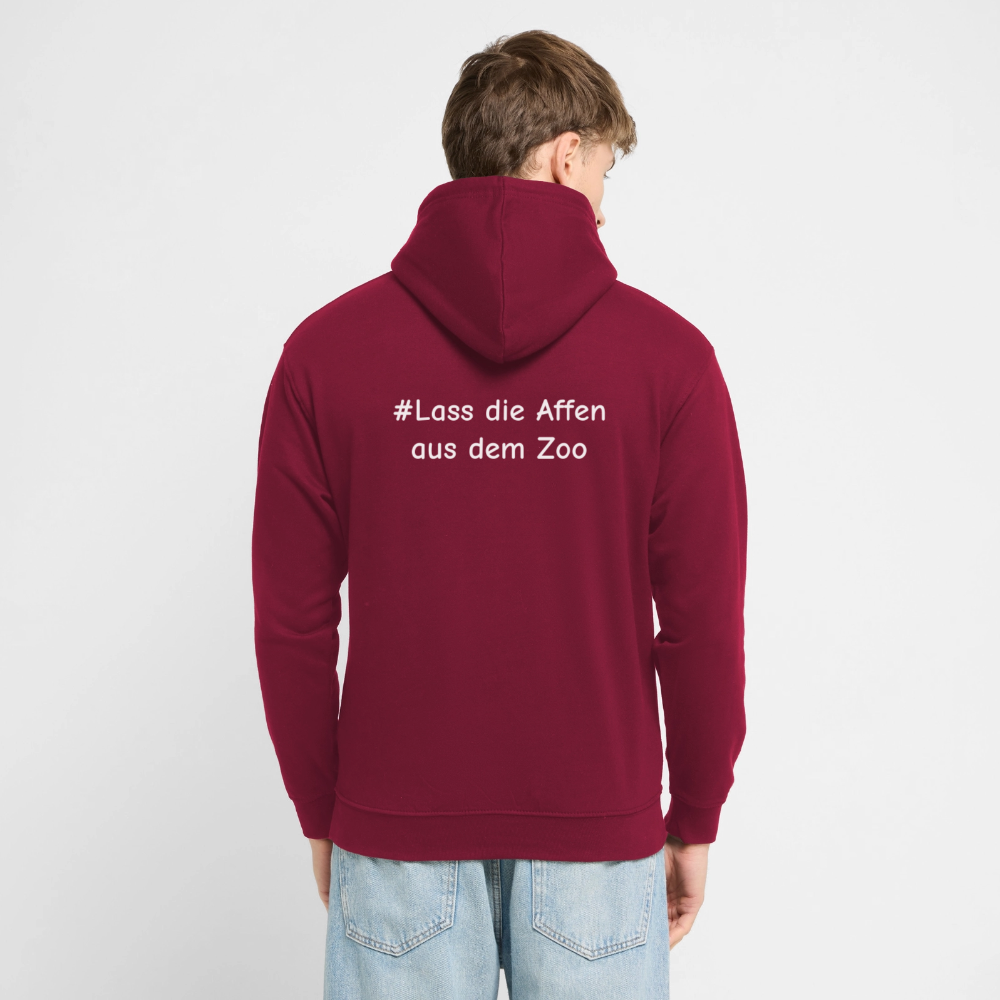 Hoodie Kunde Schule Bunte Maske gerade Schrift - Bordeaux