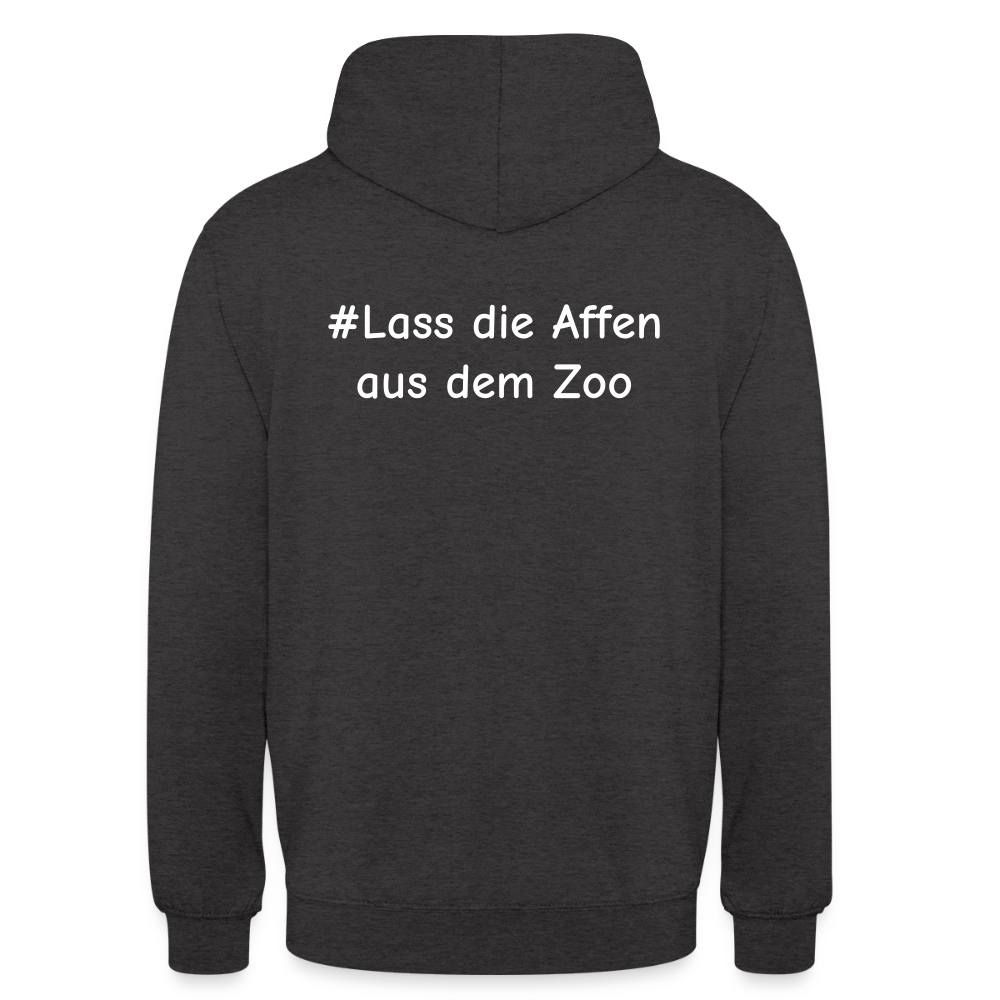 Hoodie Kunde Schule Bunte Maske gerade Schrift - Anthrazit