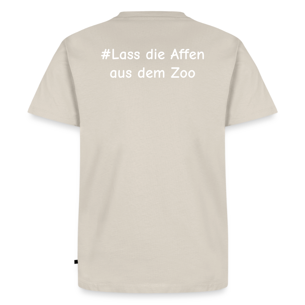 Tshirt Kunde Schule Bunte Maske gerade Schrift - Beige