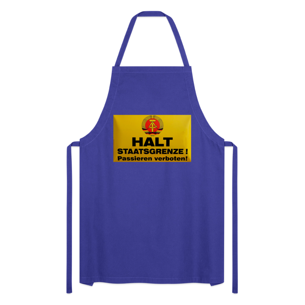 OSSI19 Kochschürze  HALT STAATSGRENZE - Royalblau