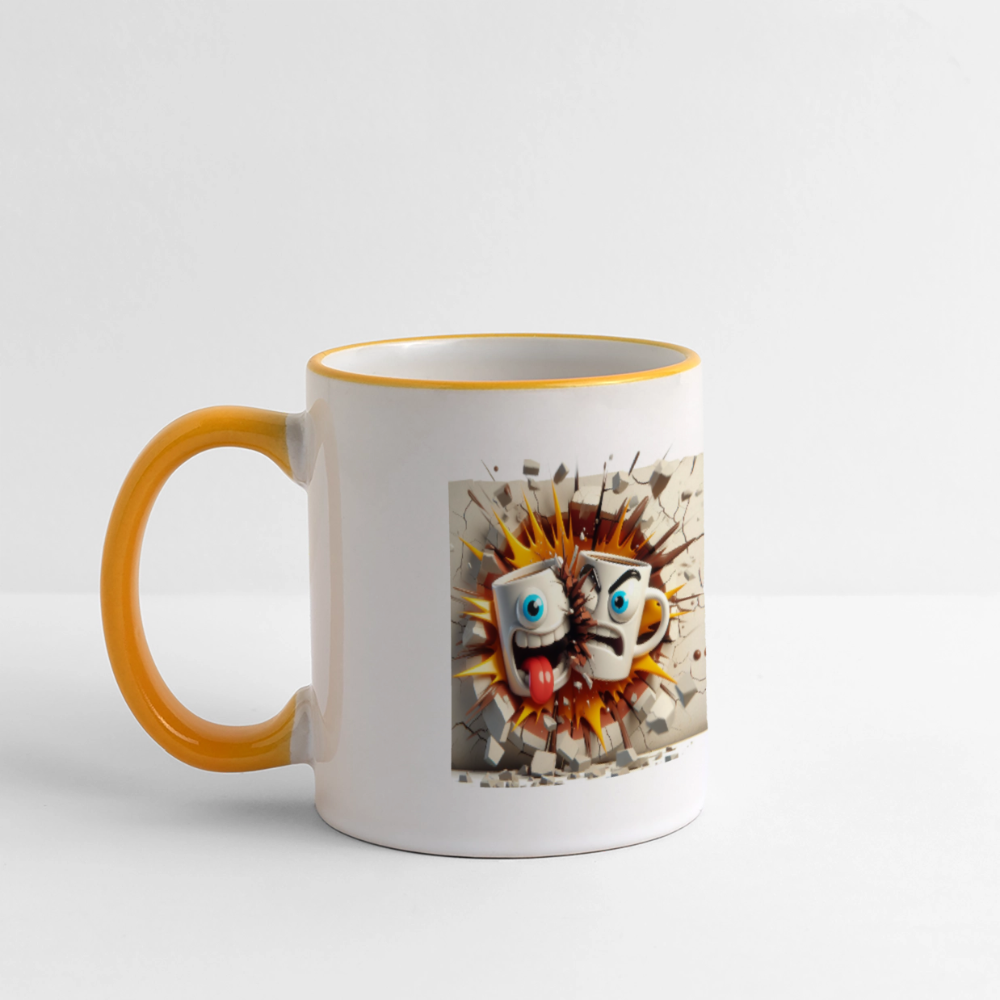 SSW2631Kaffeetassen Verrückt 2 - Weiß/Gelb