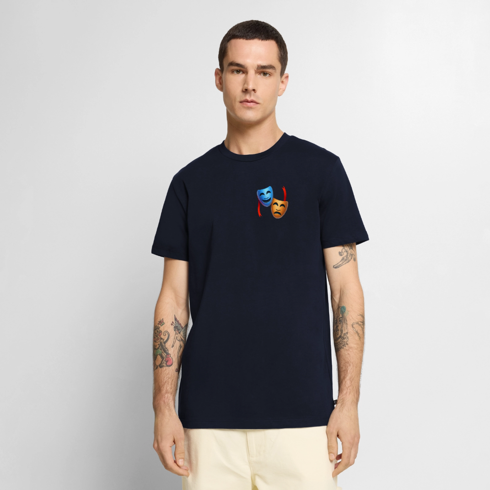 Tshirt Kunde Schule Bunte Maske gerade Schrift - Navy
