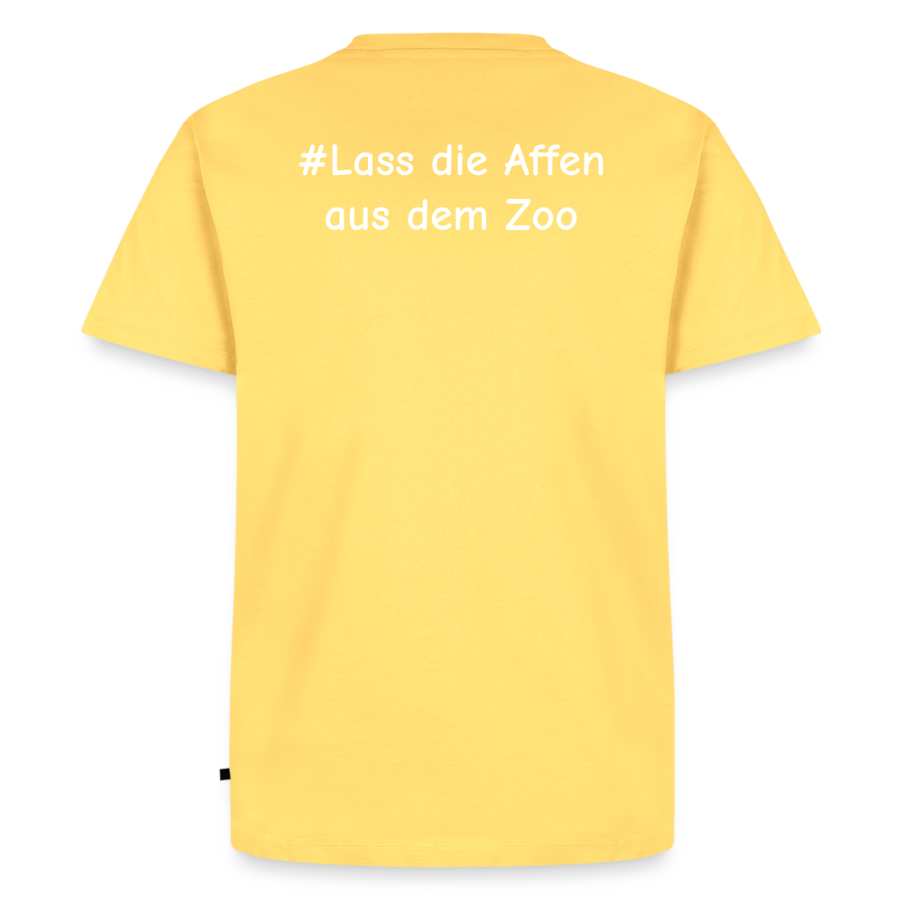 Tshirt Kunde Schule Bunte Maske gerade Schrift - Pastellgelb