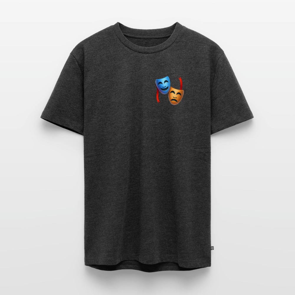 Tshirt Kunde Schule Bunte Maske gerade Schrift - Anthrazit meliert