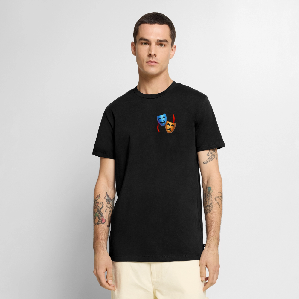 Tshirt Kunde Schule Bunte Maske gerade Schrift - Schwarz