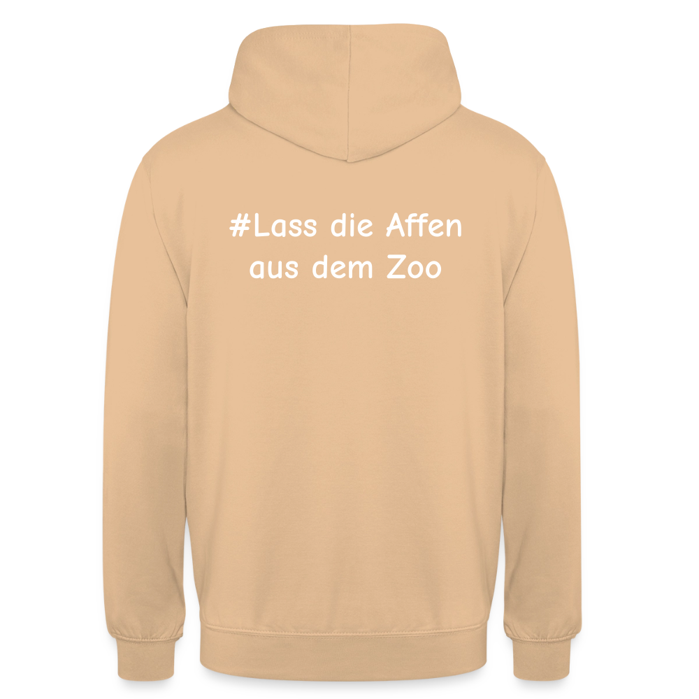 Hoodie Kunde Schule Bunte Maske gerade Schrift - Pfirsich