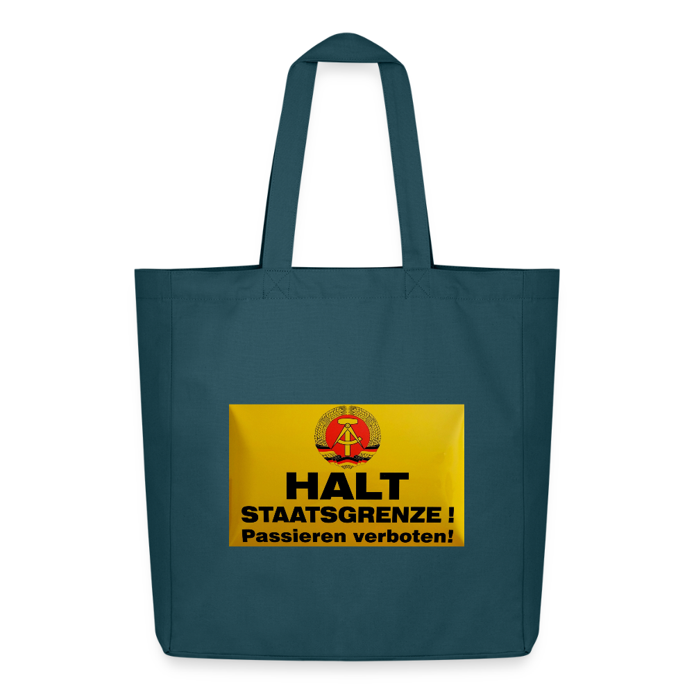 OSSI19 Stofftasche HALT STAATSGRENZE - Dunkles Petrol