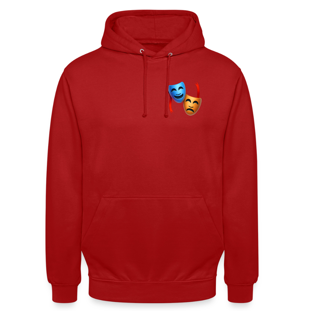 Hoodie Kunde Schule Bunte Maske gerade Schrift - Rot