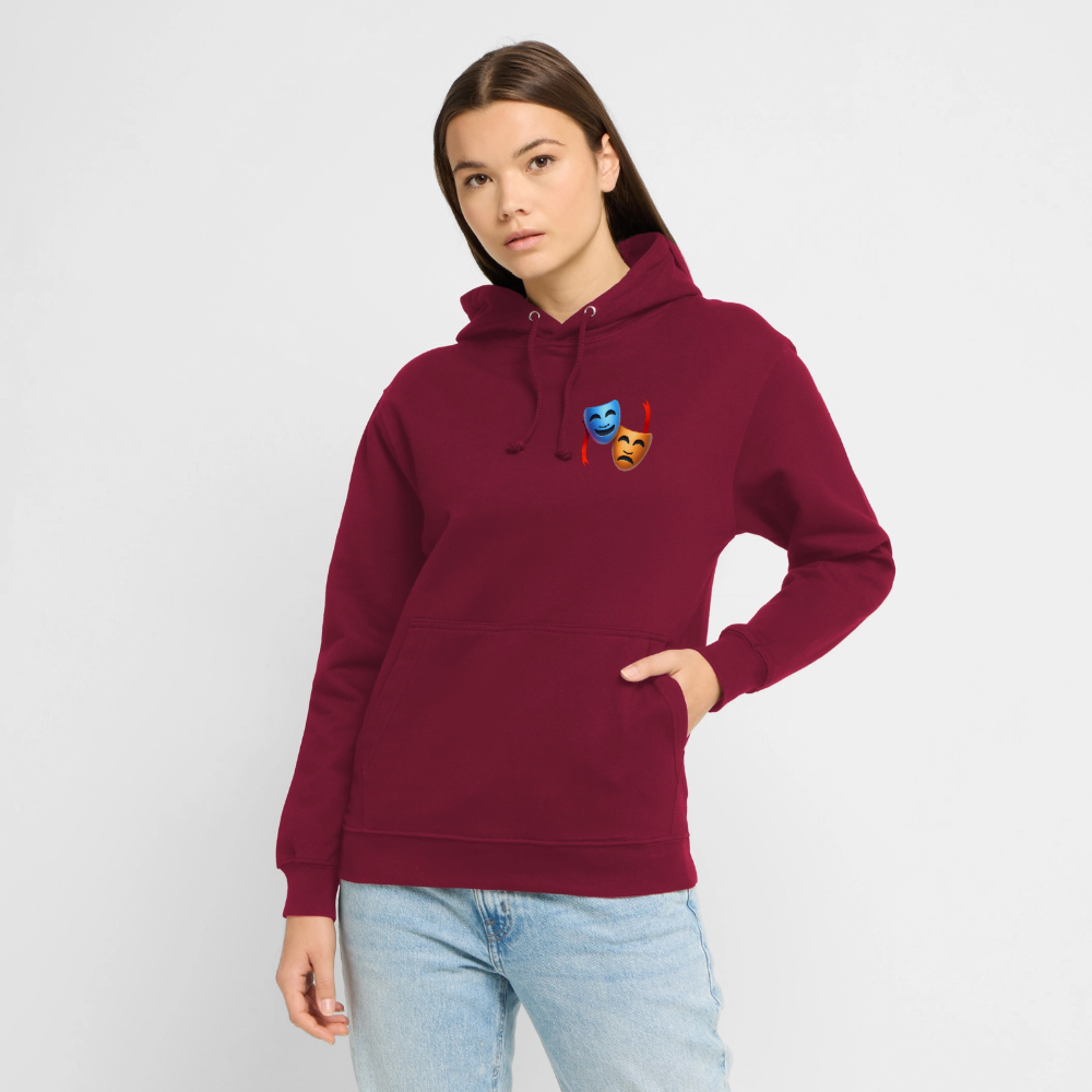 Hoodie Kunde Schule Bunte Maske gerade Schrift - Bordeaux