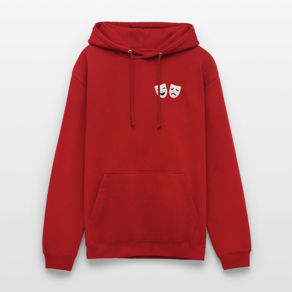 Hoodie Kunde Schule weiße Maske schiefe Schrift - Rot