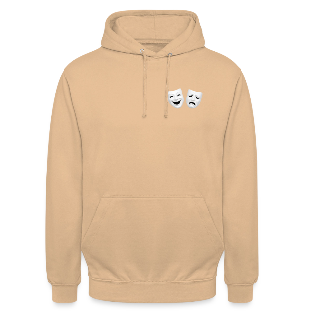 Hoodie Kunde Schule weiße Maske schiefe Schrift - Pfirsich