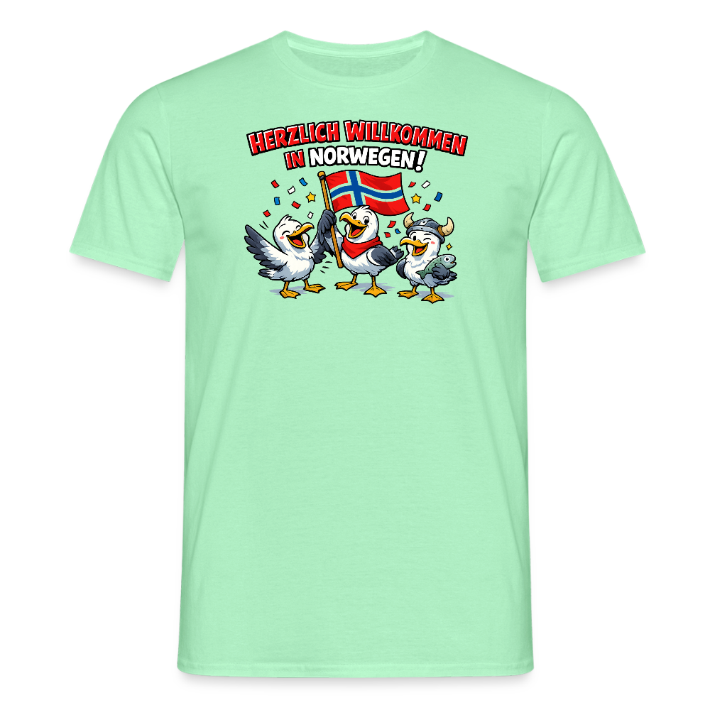 SSW2733 Tshirt Herzlich Willkommen in Norwegen - Mintgrün