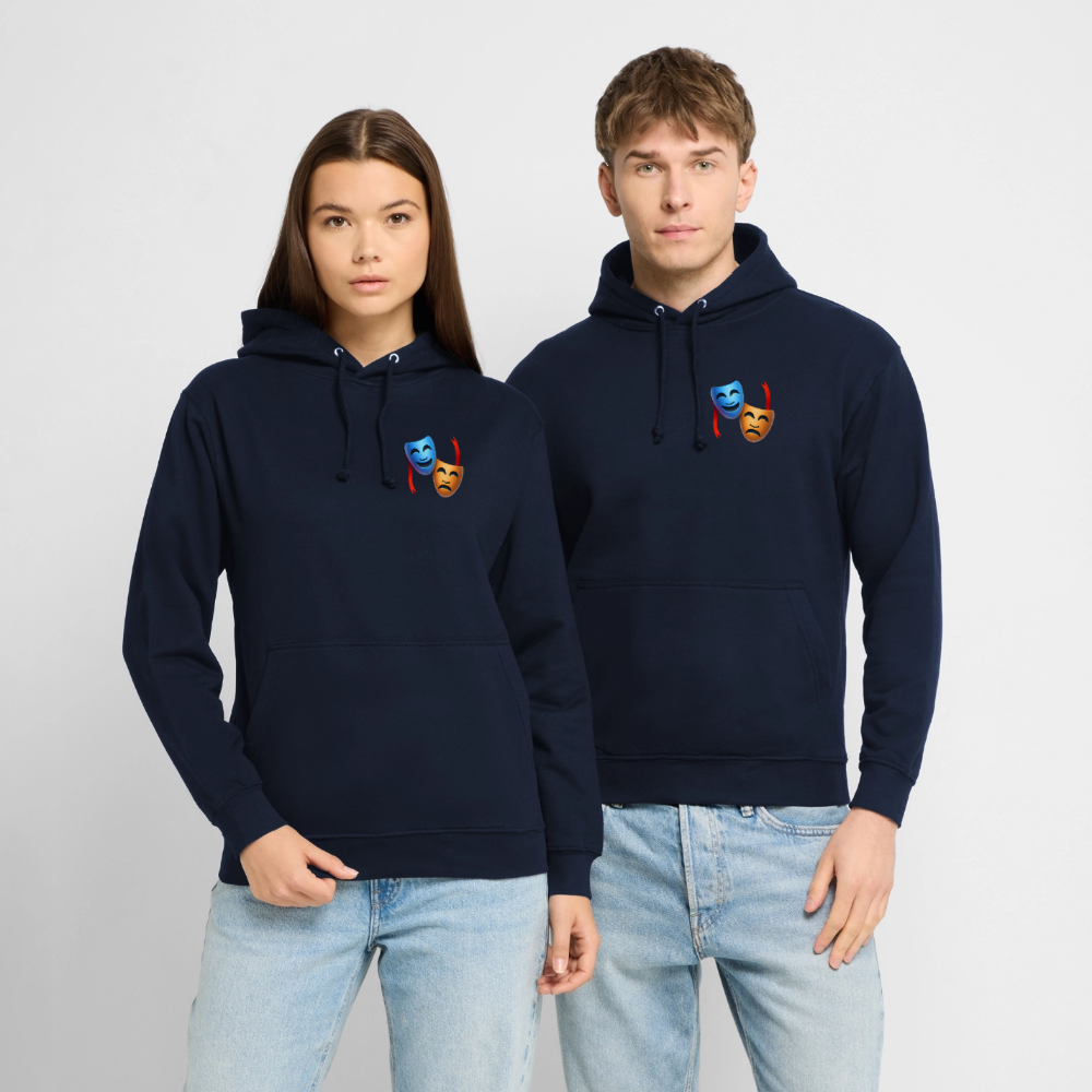 Hoodie Kunde Schule Bunte Maske schiefe Schrift - Navy
