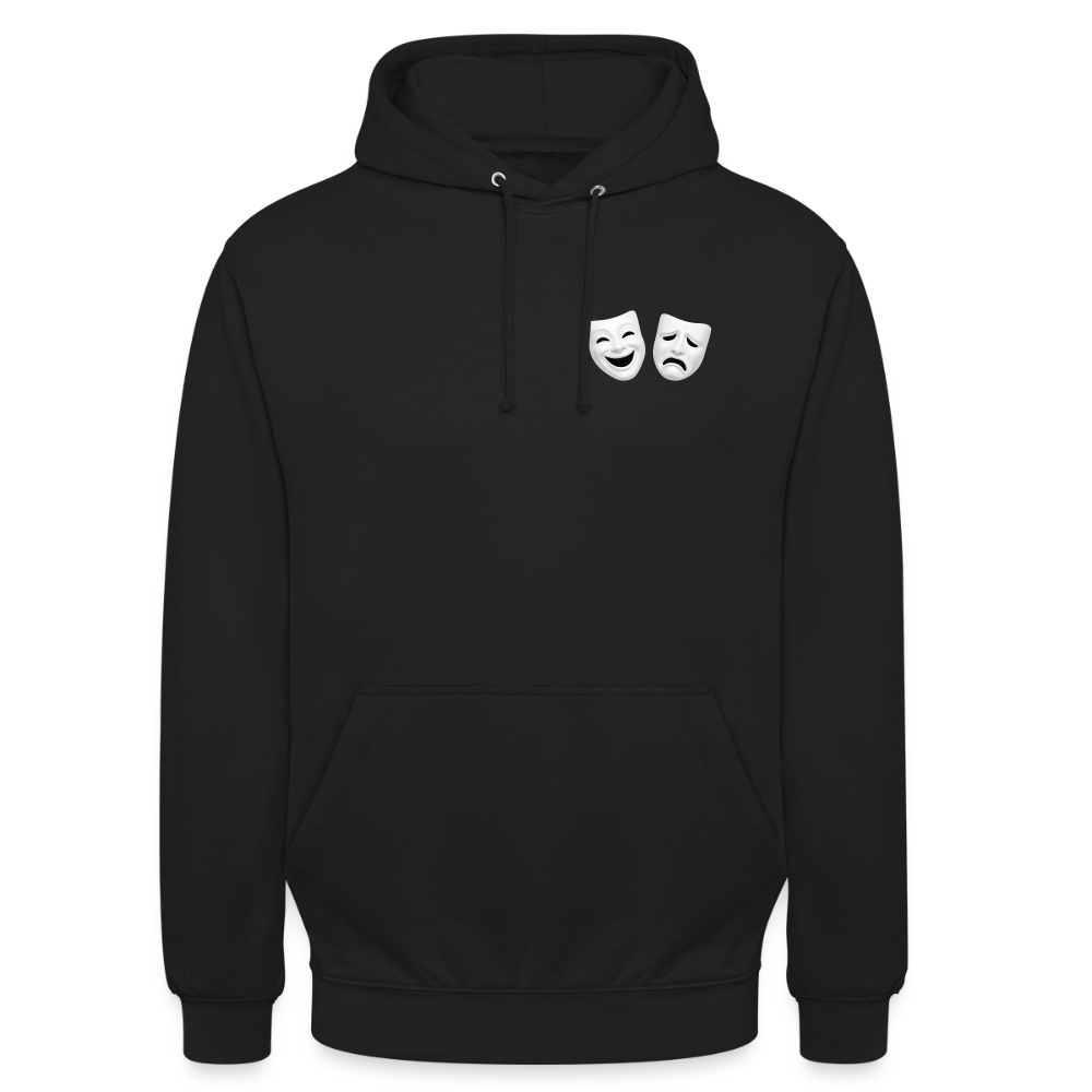 Hoodie Kunde Schule weiße Maske schiefe Schrift - Schwarz