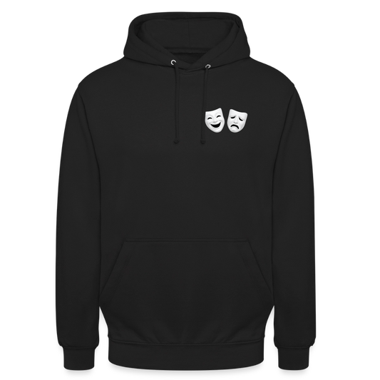 Hoodie Kunde Schule weiße Maske schiefe Schrift - Schwarz