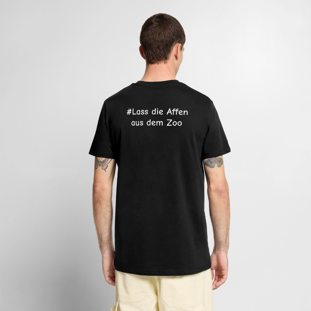 Tshirt Kunde Schule Bunte Maske gerade Schrift - Schwarz