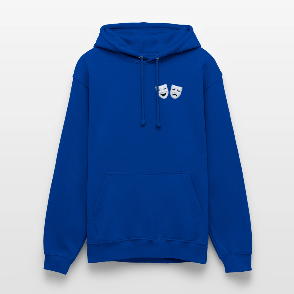 Hoodie Kunde Schule weiße Maske schiefe Schrift - Royalblau