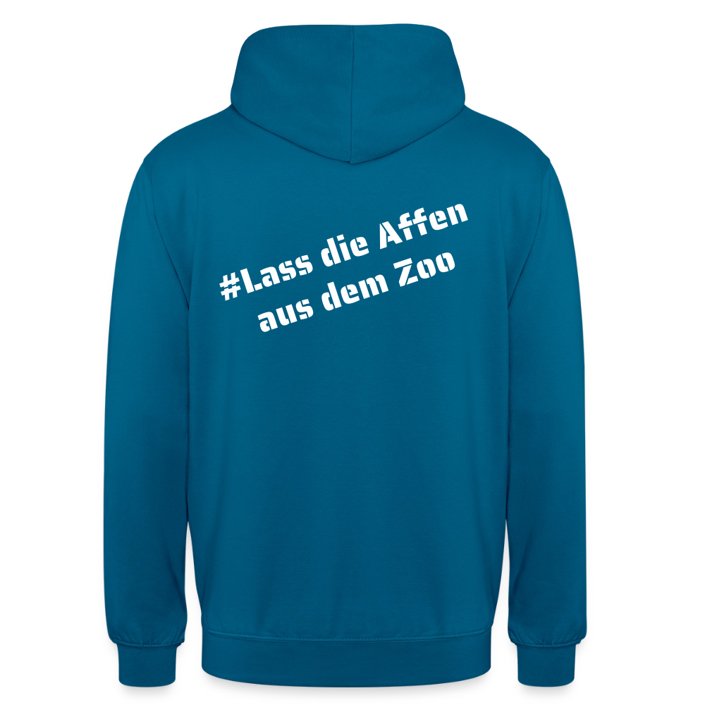 Hoodie Kunde Schule weiße Maske schiefe Schrift - Tiefseeblau 