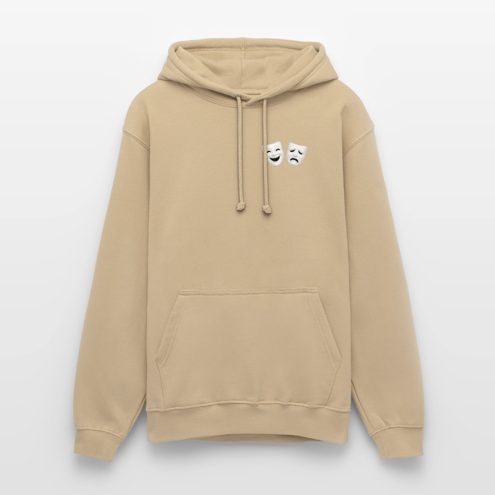 Hoodie Kunde Schule weiße Maske schiefe Schrift - Beige