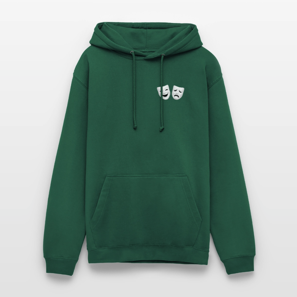 Hoodie Kunde Schule weiße Maske schiefe Schrift - Flaschengrün
