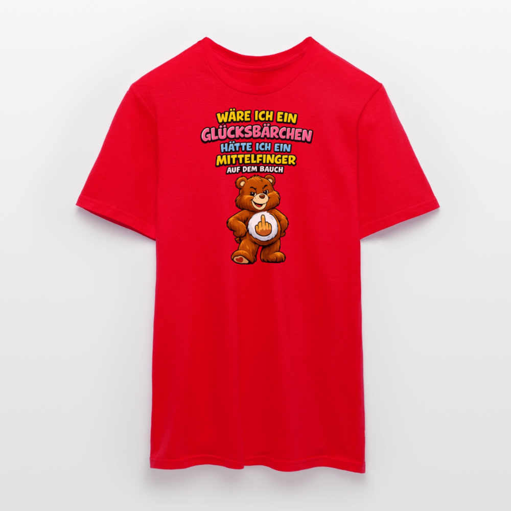 SSW2802 WÄRE ICH EIN GLÜCKSBÄRCHEN HÄTTE ICH EIN MITTELFINGER AUF DEM BAUCH - Rot