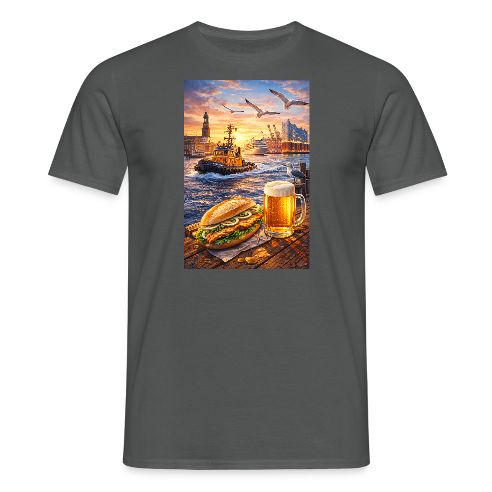 SSW2682Hamburger Hafen Bier und Fischbrötchen - Anthrazit