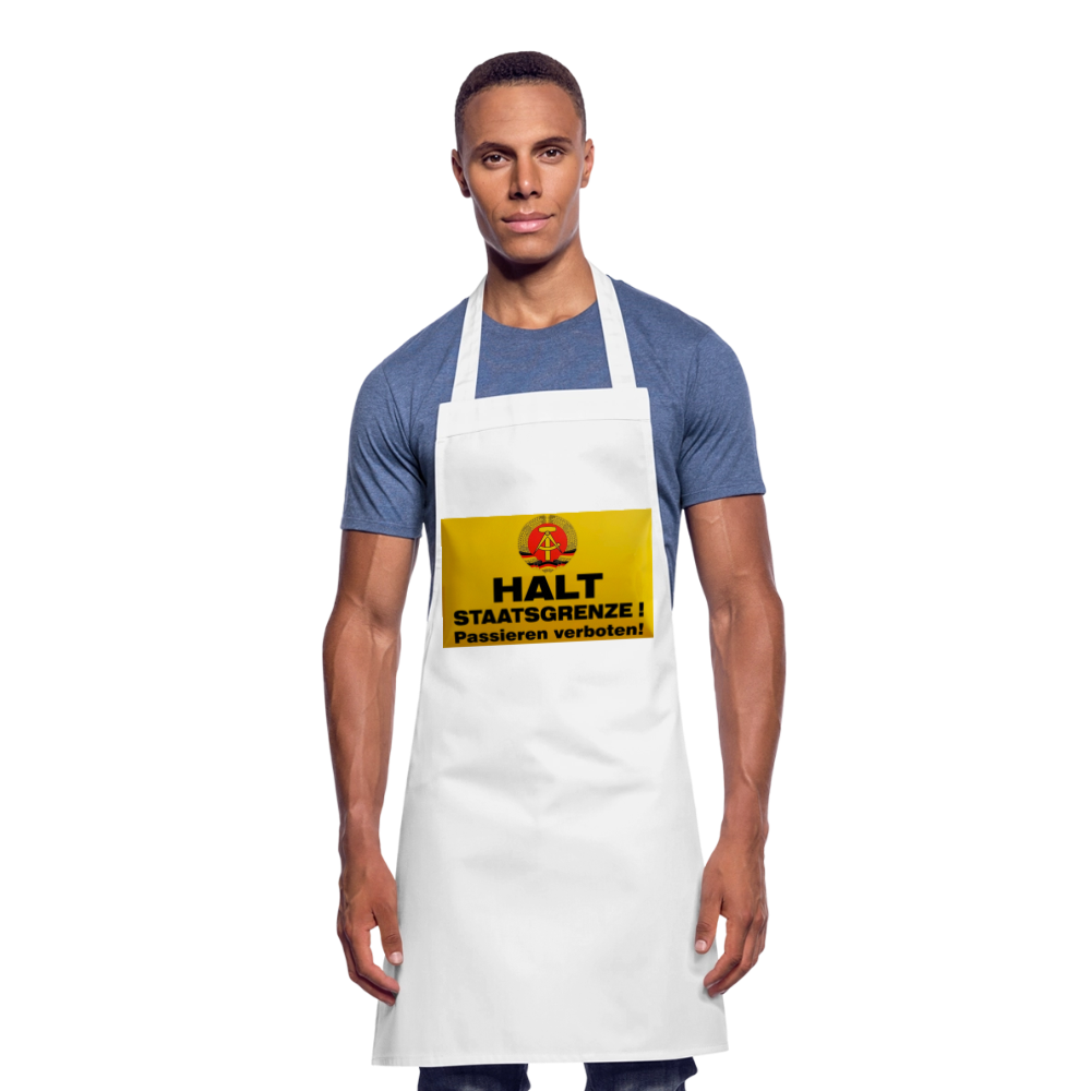 OSSI19 Kochschürze  HALT STAATSGRENZE - Weiß