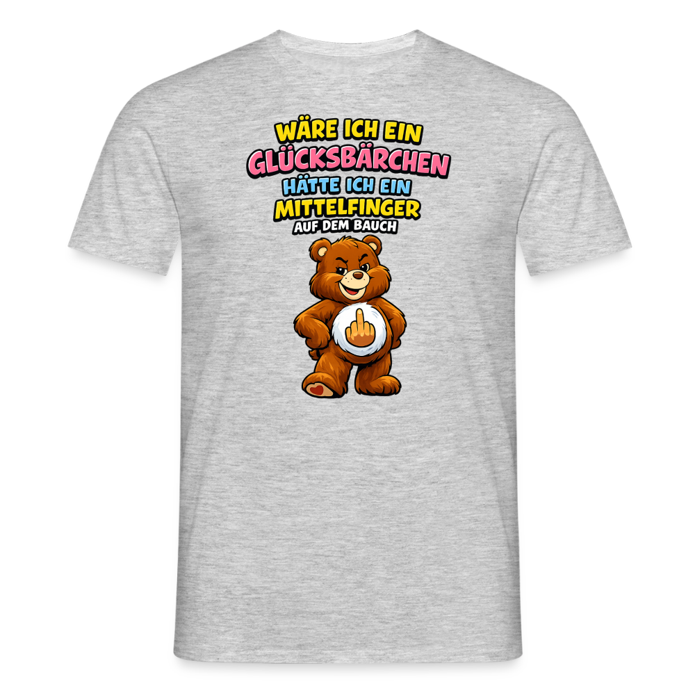 SSW2802 WÄRE ICH EIN GLÜCKSBÄRCHEN HÄTTE ICH EIN MITTELFINGER AUF DEM BAUCH - Grau meliert