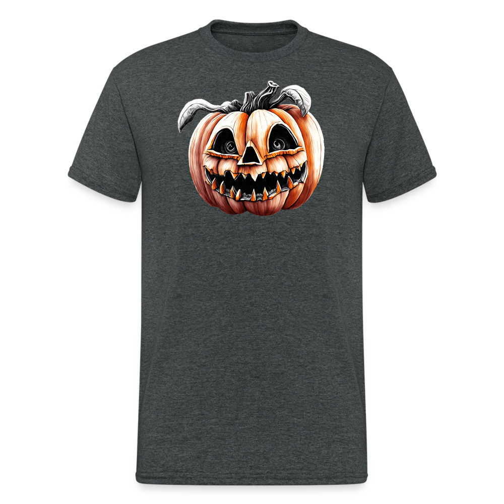 SSW2234 Bunter_Halloween-Kuerbis_mit_gruseligem_Gesicht - Dunkelgrau meliert