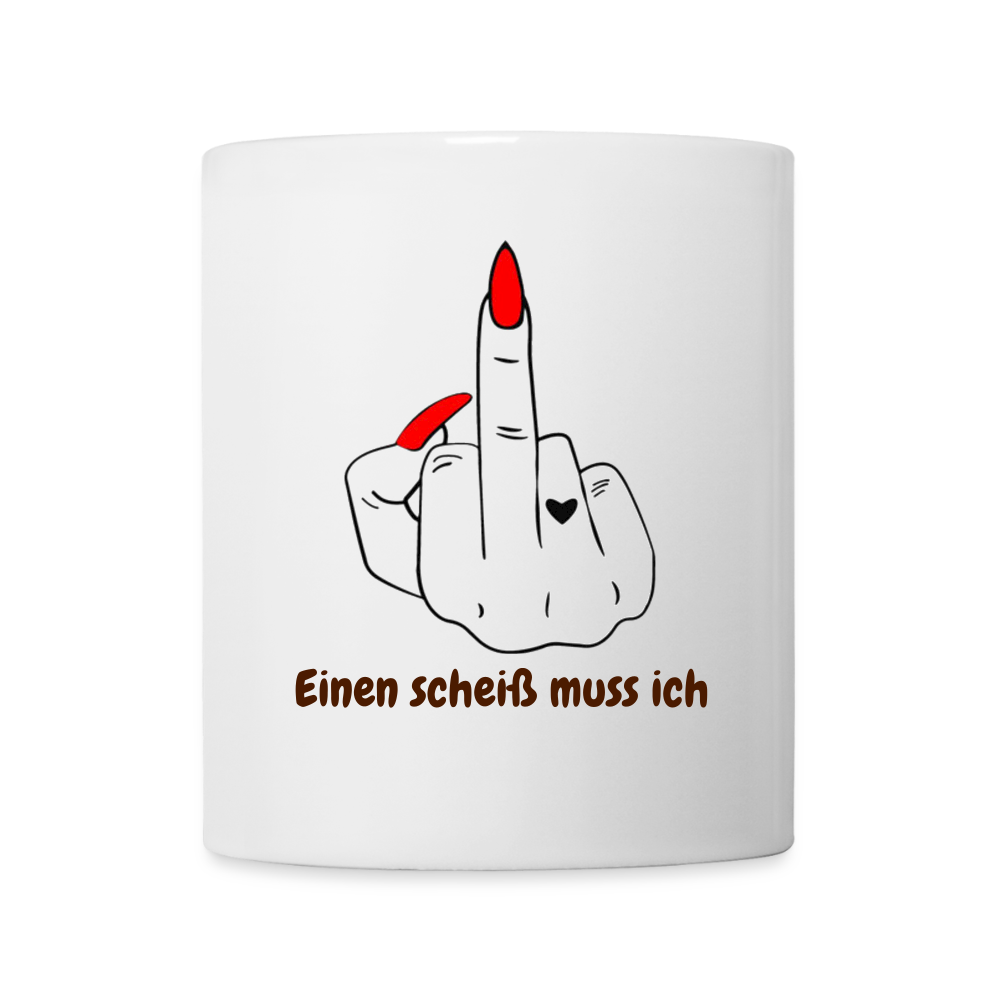 SSW2642Einen scheiß muss ich Mittelfinger Rot - Weiß