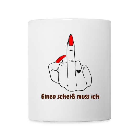 SSW2642Einen scheiß muss ich Mittelfinger Rot - Weiß