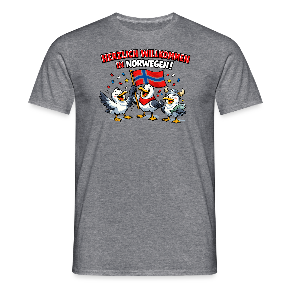 SSW2733 Tshirt Herzlich Willkommen in Norwegen - Graphit meliert