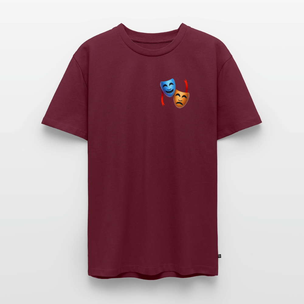 Tshirt Kunde Schule Bunte Maske gerade Schrift - Burgunderrot