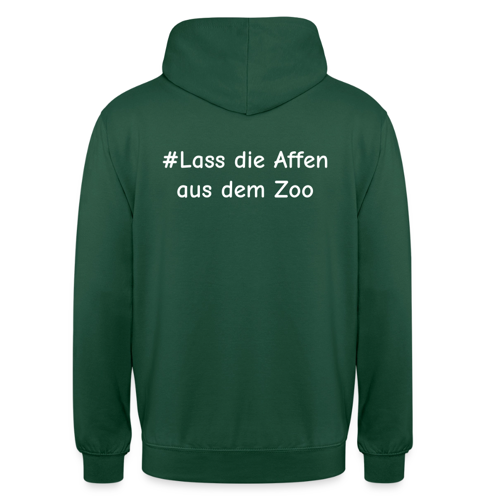 Hoodie Kunde Schule Bunte Maske gerade Schrift - Flaschengrün