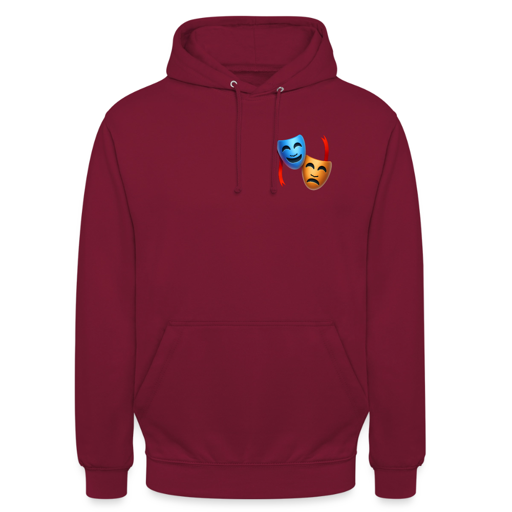 Hoodie Kunde Schule Bunte Maske schiefe Schrift - Bordeaux