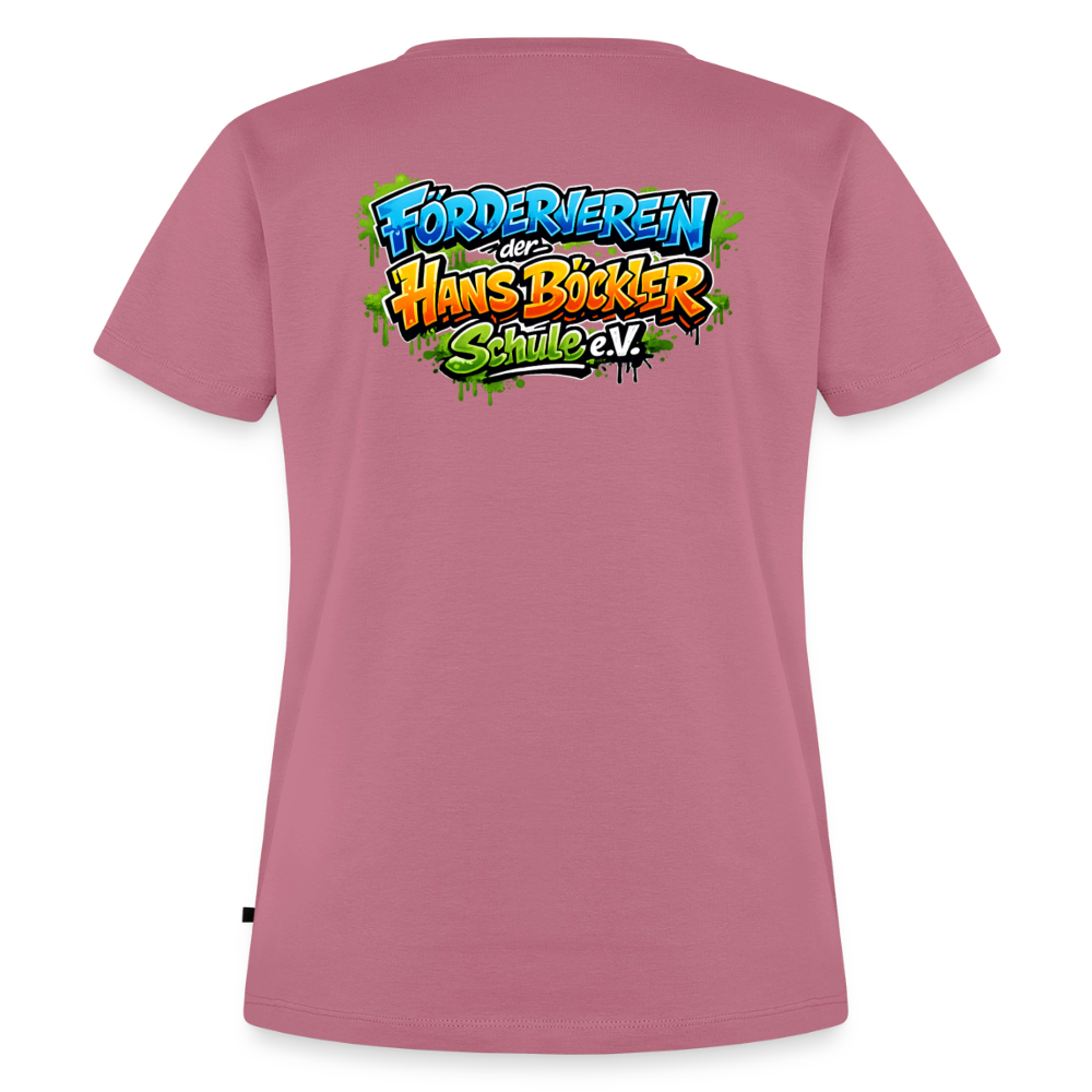 Tshirt Frauen Rückendruck Graffitischrift Förderverein Schule - Mauve