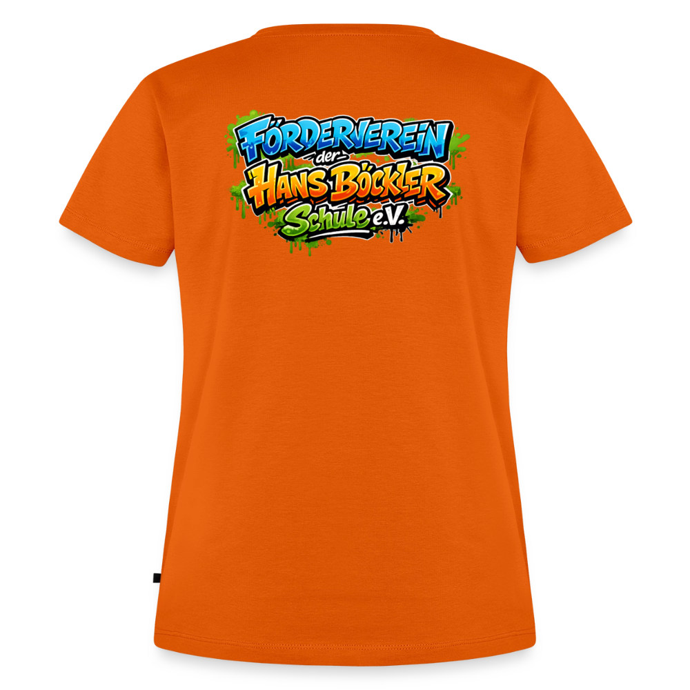 Tshirt Frauen Rückendruck Graffitischrift Förderverein Schule - Orange 
