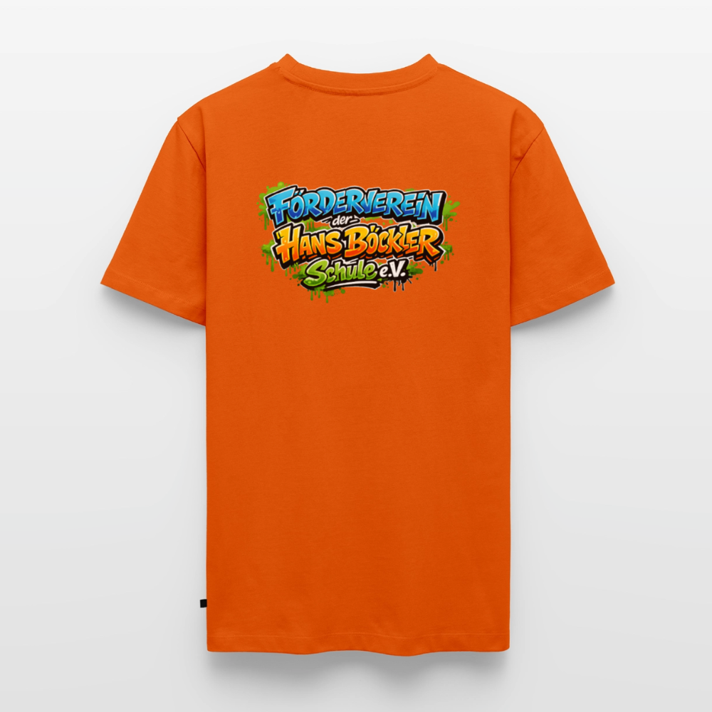 Tshirt Rückendruck Graffitischrift Förderverein Schule - Orange 