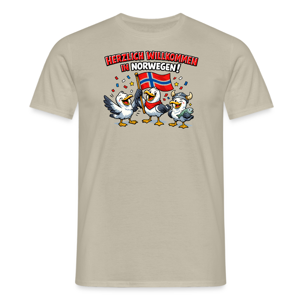 SSW2733 Tshirt Herzlich Willkommen in Norwegen - Sandbeige