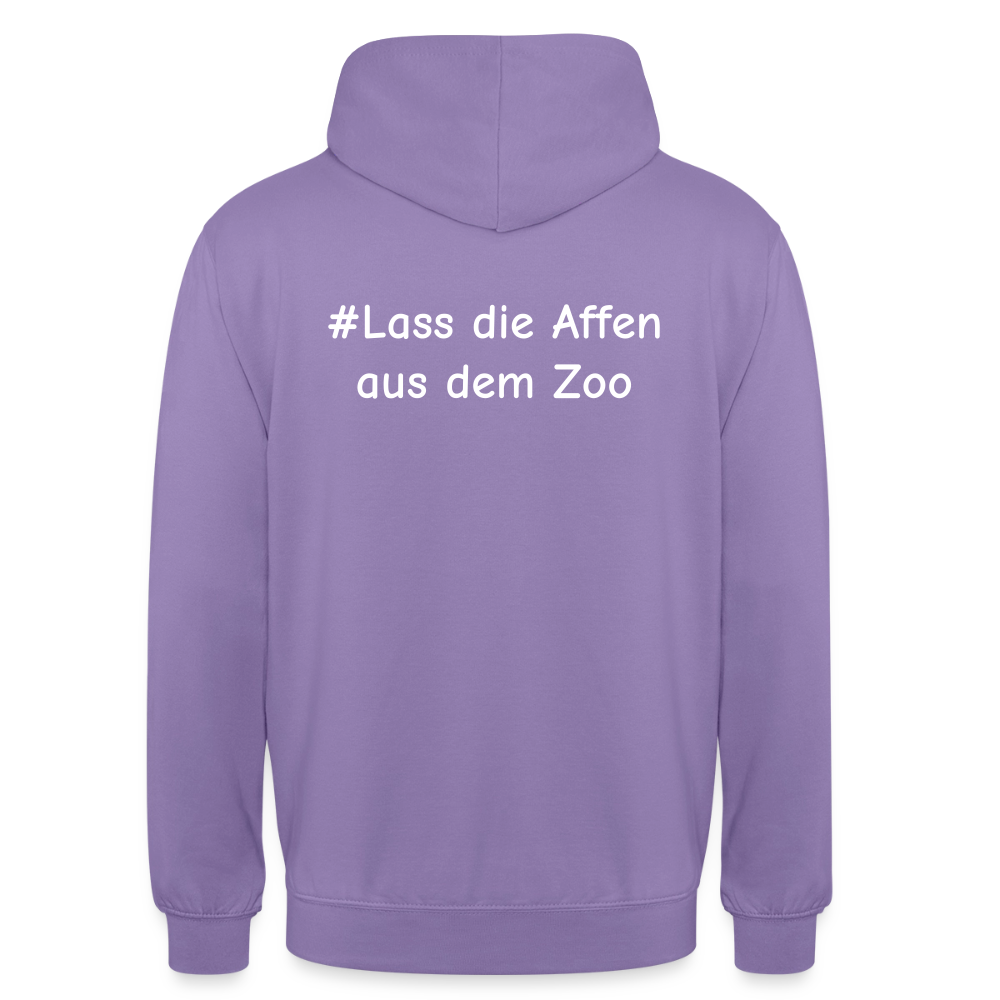Hoodie Kunde Schule Bunte Maske gerade Schrift - Lavendel