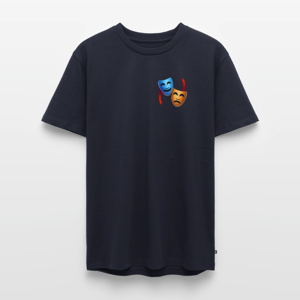 Tshirt Kunde Schule Bunte Maske gerade Schrift - Navy