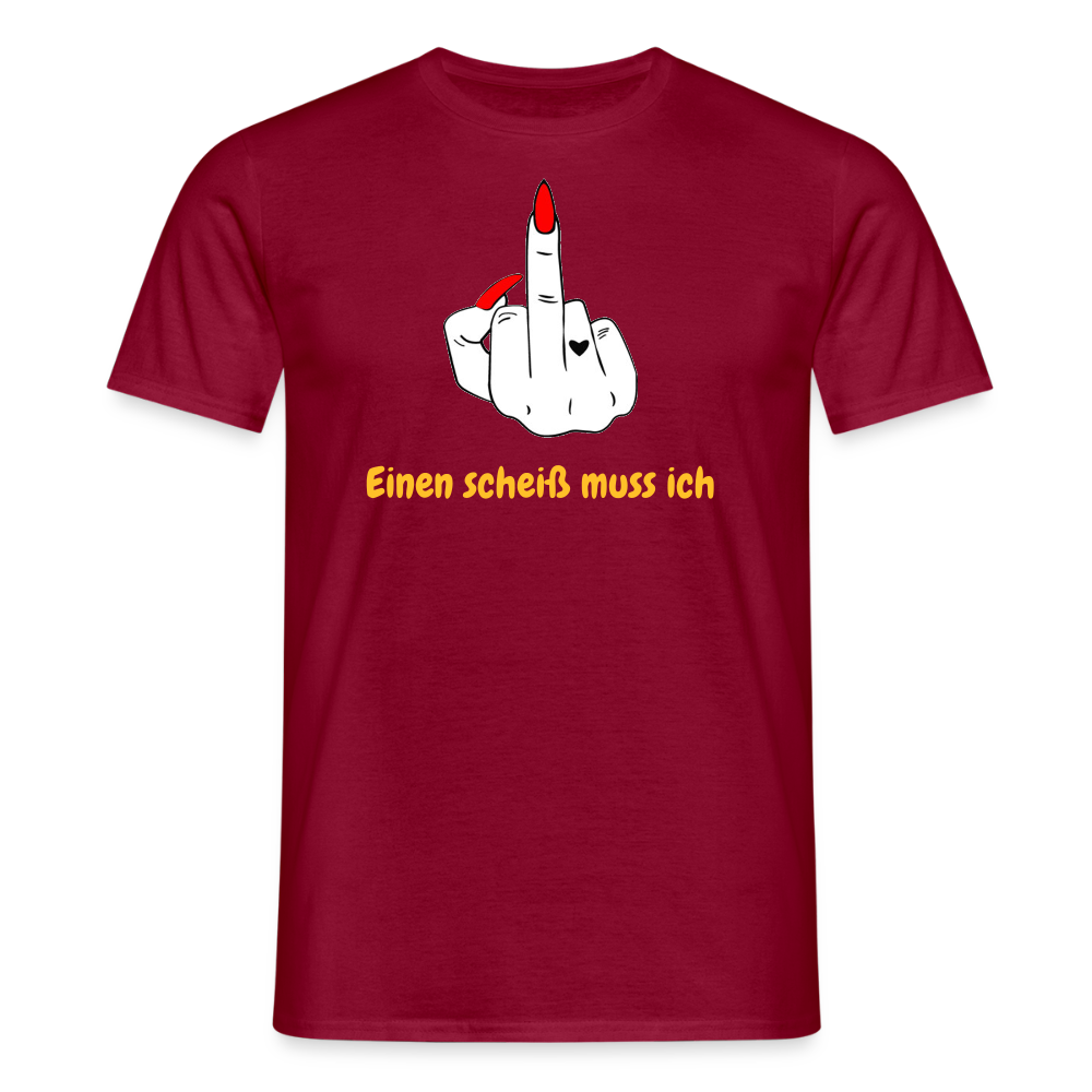 SSW2643Einen scheiß muss ich Mittelfinger Rot - Ziegelrot